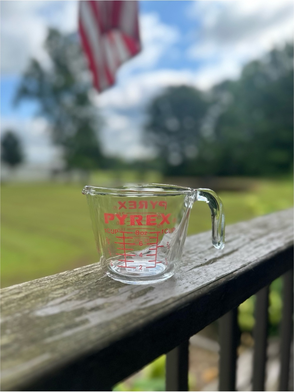 Pyrex 508 - 1 Cup Clear Glass Measuring Cup with Red Markings